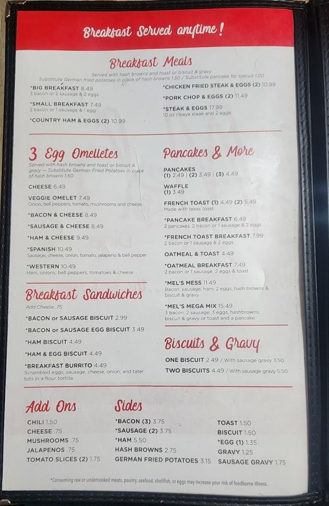 Mel's Diner Menu image 2