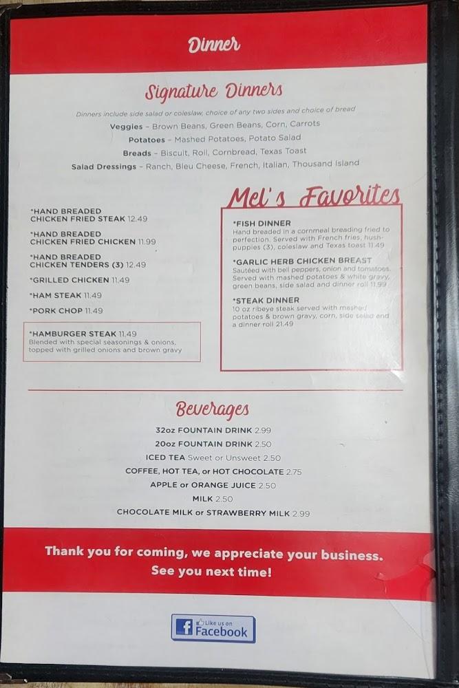 Mel's Diner Menu image 3